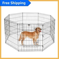 Versatile Dog  Small Animal Playpen - Foldable Metal Pen with Easy Access Door