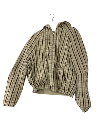 ZARA Man Edition AW'25 Reversible Hooded Jacket Size M Beige Plaid 5851/320 NWOT
