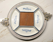 VTG Pfaltzgraff Yorktowne 6pc Relish Charcuterie Divided Stoneware 14.5" Tray