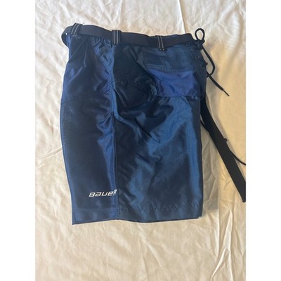 Bauer Supreme Hockey Pant Shell Junior Large Navy Blue Excellent Lace Up Belt