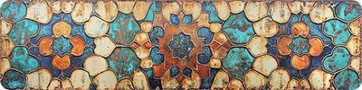 Floral Tile Mosaic 2D Metal Street Sign 16x4in Aluminum Wall Decor Bar Garage