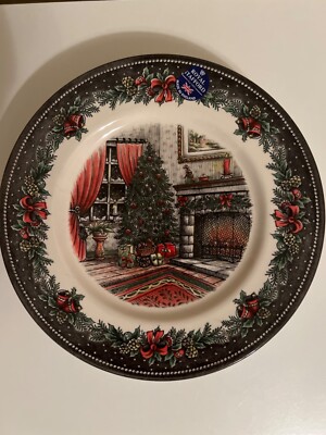 Royal Stafford CHRISTMAS MORNING Dinner Plate Set of 4 Tree