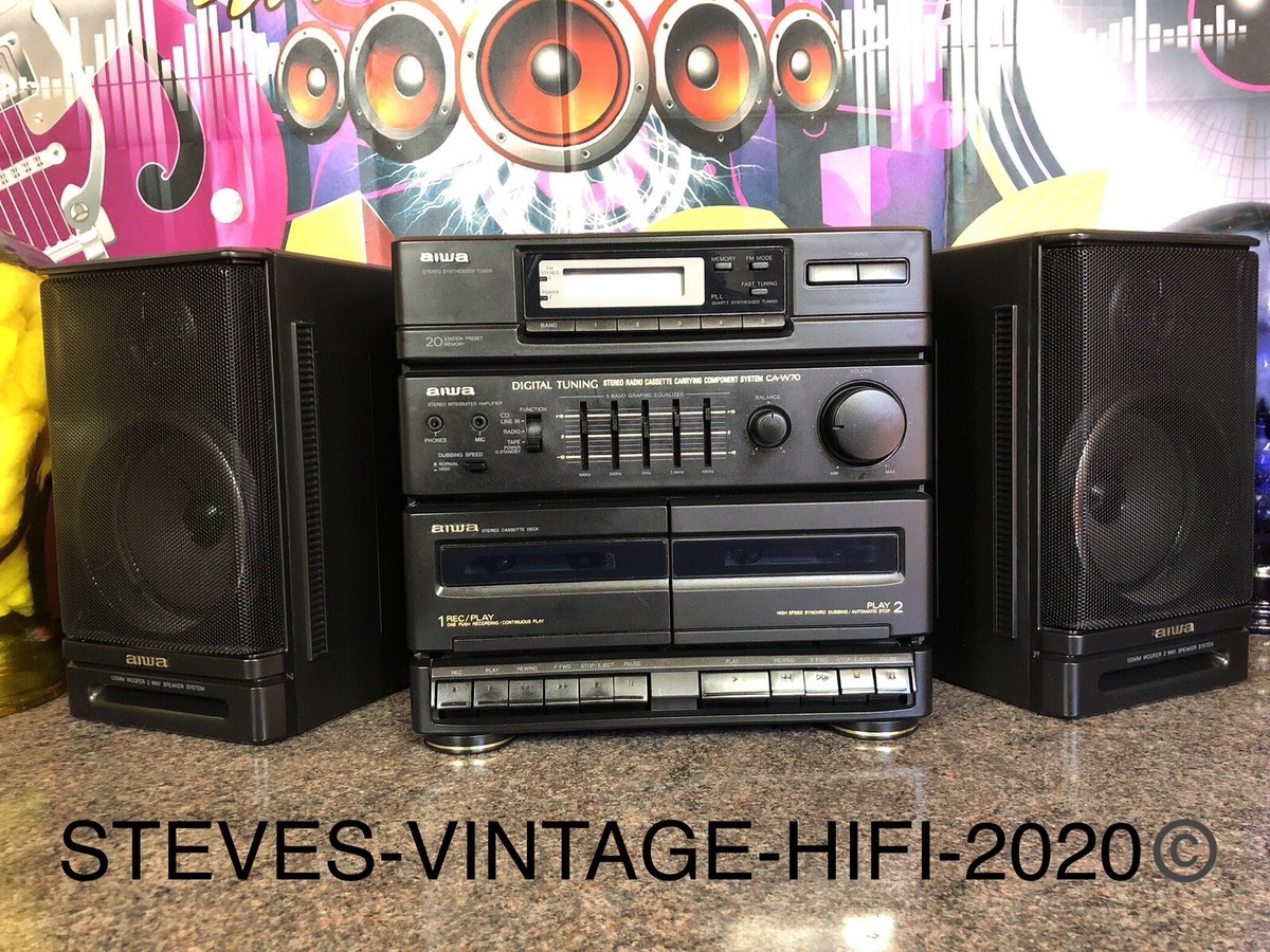Aiwa CA-W70K CARRY COMPONENT SYSTEM RADIO, TWIN TAPE! SERVICED