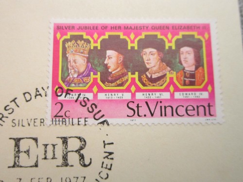 Kings And Queens Of England Silver Jubilee St. Vincent 2c First Day Cover FDC - Picture 3 of 3