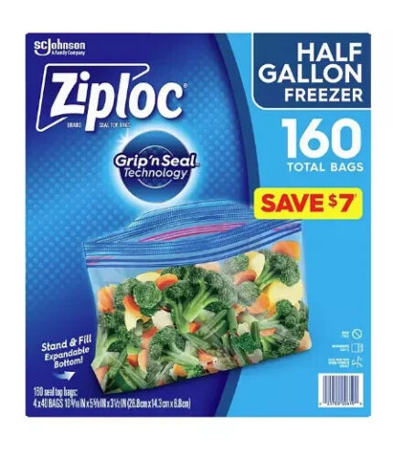 Ziploc Half Gallon Freezer Bags, 160 ct. FREE SHIPPING