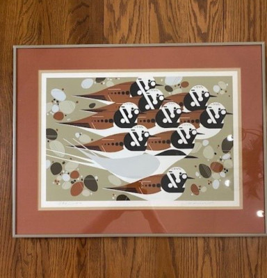 Charley Harper signed and numbered serigraph, Tern Stones Framed # 396