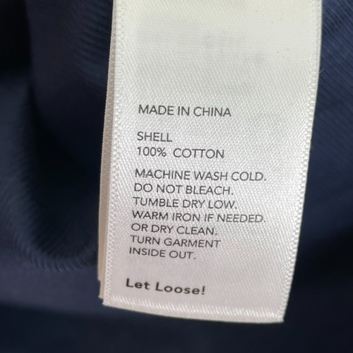 Kate Spade Saturday Womens Large Navy Cross Button Up Shirt Long Sleeve Top - Picture 4 of 10