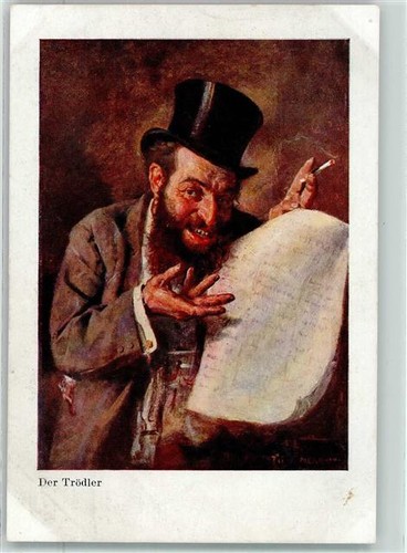 13618161 - Der Troedler Zigarette rauchen Zylinder Webers Pinakothek Juedischer