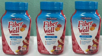 3x Vitafusion Fiber Well Sugar-Free Fiber Supplement Gummies 270 Count Exp 5/26