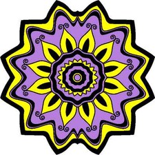 30 Custom Purple Mandala Flower Personalized Address Labels