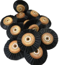 12 Pieces B24 Wood Hub Rotary Wheel Bristle Brush 3Row 2-1/2” Jewelry Dental