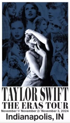 Taylor Swift Eras Tour Indianapolis, IN Concert Poster Nov