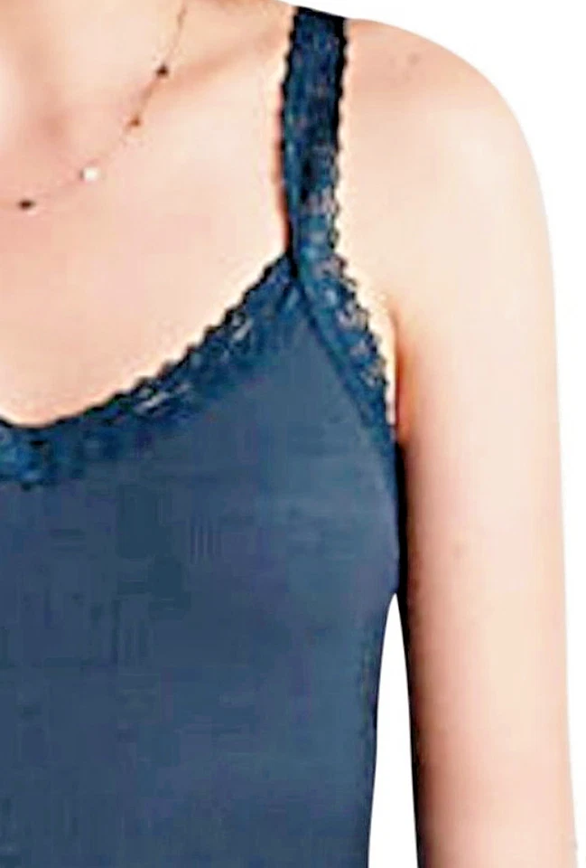 $69 Anthropologie alça de renda cami pequena 4 nervuras cami camadas tanque turquesa - Imagem 4 de 4