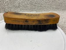Vintage Esquire Handheld Wooden Horsehair Shoe Brush 7" Made in USA Brown