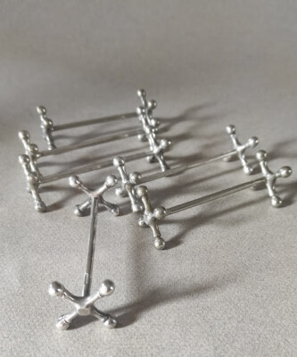Lot De 6 Porte-couteaux Christofle – Modèle Atonium – Métal Argenté Vintage