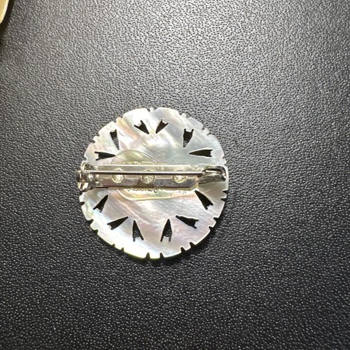 Vintage Mother Of Pearl 7 Point Star Brooch Pin Bethlehem With Box - Picture 3 of 6