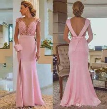 Elegant Pink Mermaid Mother Of The Bride Dresses Wedding Guest Evening Gowns