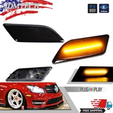For 2012-2014 Mercedes W204 C250 C300 C350 Smoked LED Side Fender Marker Lights