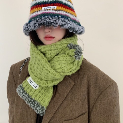 Christmas Scarves For Women Thicken Knitted Long Scarf Shawls - Main Image