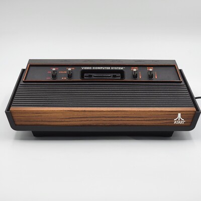 Atari 2600 Wood Grain 4 Switch Console Only THOROUGHLY CLEANED