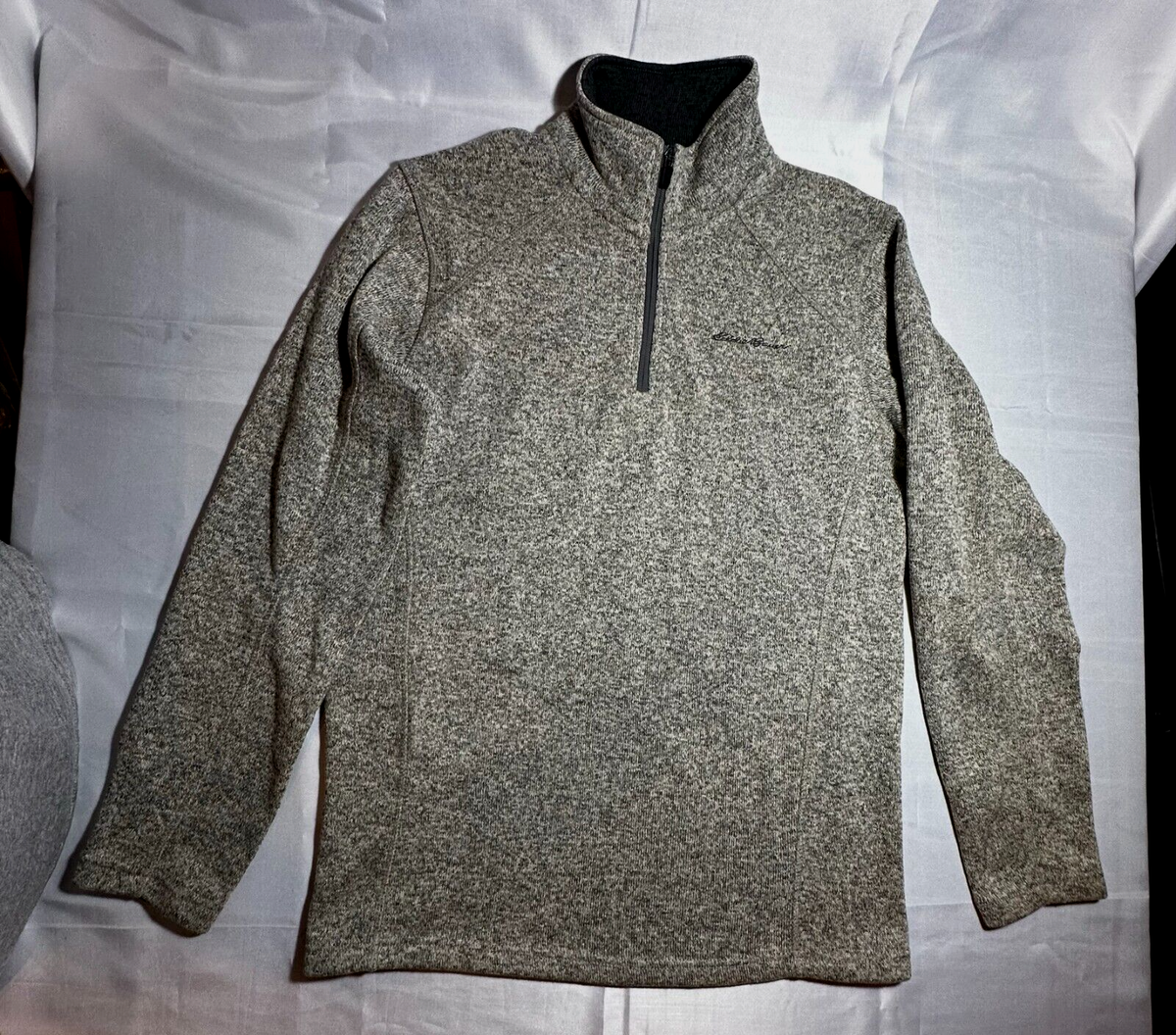 Eddie Bauer Men's Radiator Fleece 1/4 Zip Sweater, Medium, Barley