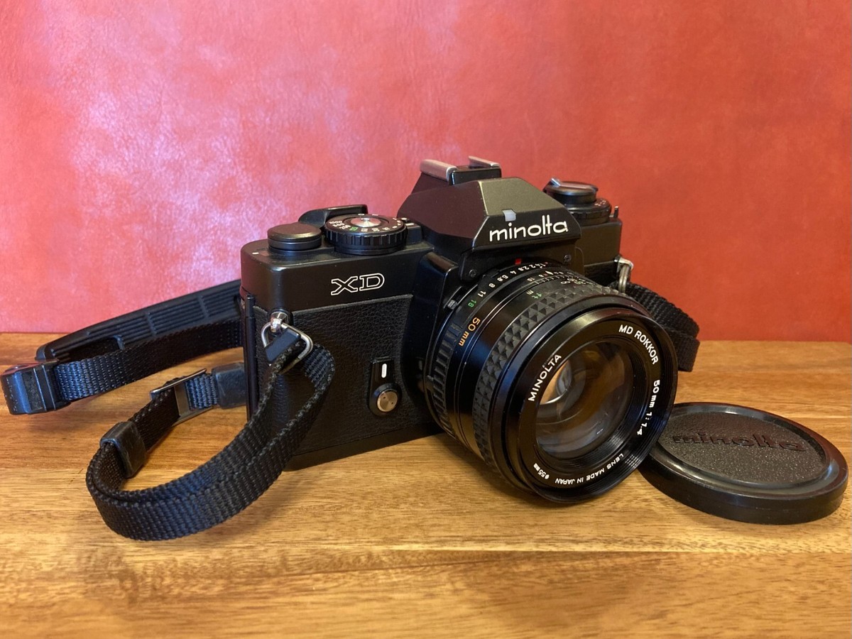 Minolta XD 35mm SLR Film Camera Black MD 50mm F1.4 MF Lens