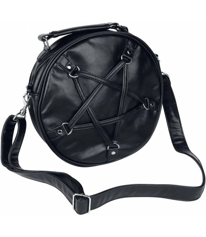 Bolso Bandolera Redondo Negro BANNED Pentagrama Gótico BG7098