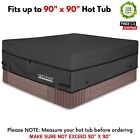 90" x 90" Hot Tub Pool Spa Cover Cap Snow Sun Protector Uv Water Resistant Black