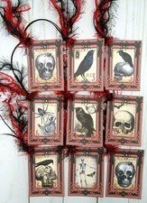 9 Gothic Halloween Handmade Gift Tags Scrapbooks Junk Journals Parties Crafts