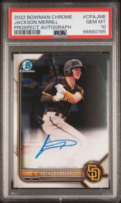 2022 Bowman Chrome Jackson Merrill Auto PSA 10 #CPAJME SD Padres  