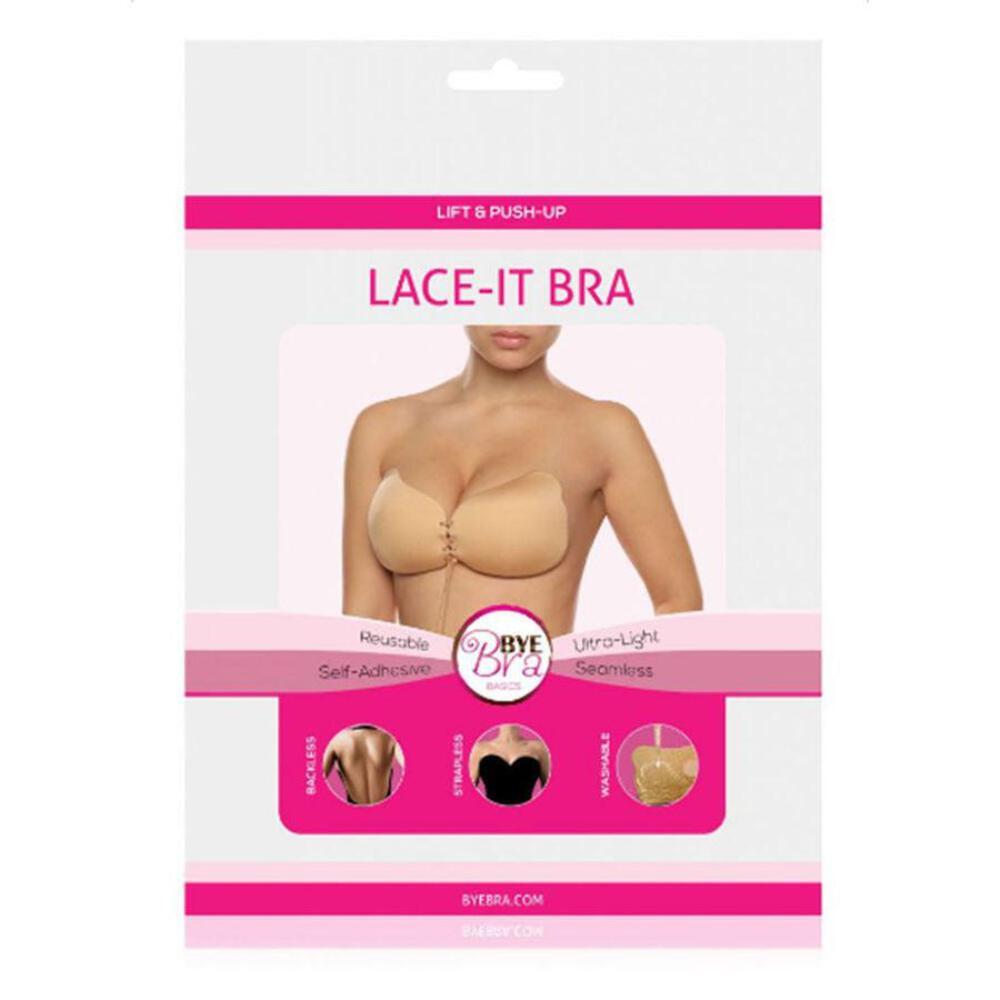 Bye-Bra: Reggiseno Push-Up Pizzo Beige - Riutilizzabile e Senza Cuciture