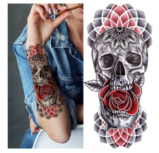 Temporary Tattoos Body Art Tattoo Henna for Men Women Skeleton Owl Tiger Flowers