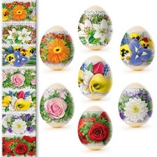 Heat Shrink Wrap Easter Egg Wraps Sleeve Decoration Sticker Spring Flowers