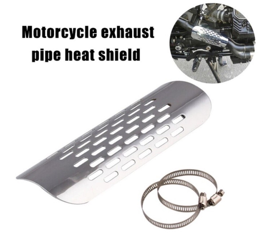 Black Motorcycle Exhaust Muffler Pipe Heat Shield Cover Heel Guard Pipe Cover Guard For Harley BMW Retro Heat Shield Heat Sheet – Buy The Best Products In The Online Store - Foto 6