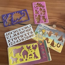 Fun Shapes Colorful Stencils Vintage Kids Templates Dinos Bears Letters Farm