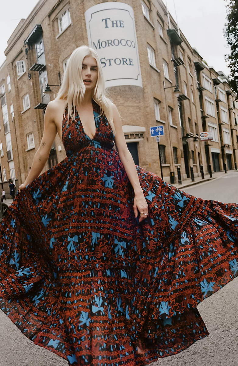 Free People Zandra Rhodes Super Nova Maxi Dress Size Small | eBay