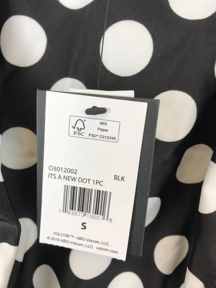 Traje de baño Volcom de una pieza a lunares con cuello en V para mujer talla pequeña Foto 4 de 4