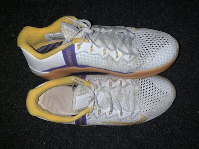 Nike Metcon Gym Shoes Nike ID Customised (white Purple Yellow