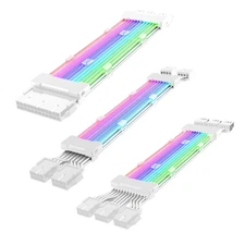 Extension RGB Cable PSU Sleeved Extension Cable PCIe Cable for Computer PC Case