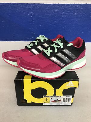 Adidas Response Boost 2 Techfit Womens Size 9 Running Shoes B22993 Pink Black