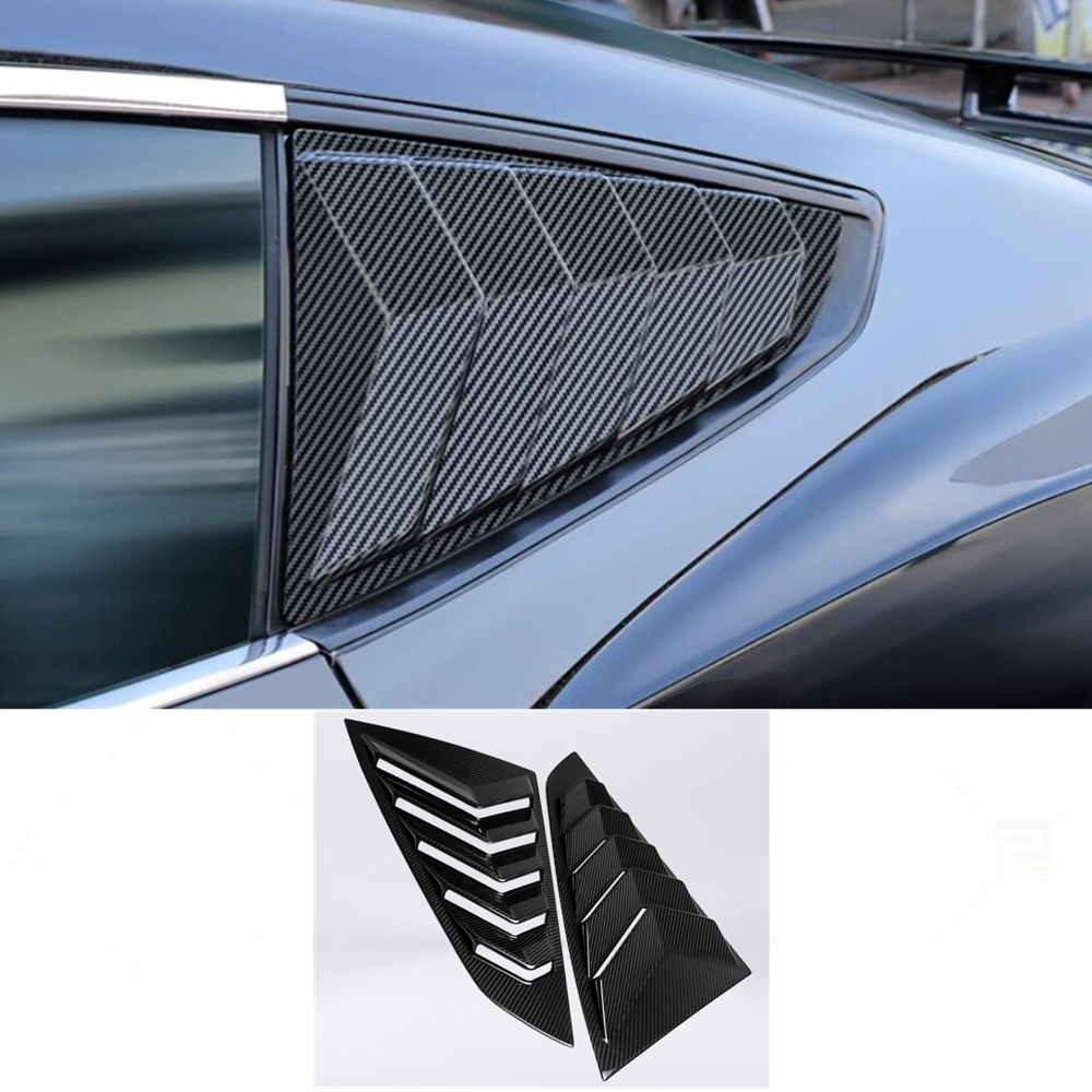 For Ford Mustang 2024+ Carbon LOOK Quarter Window Louver Shutter Side Vent Trim