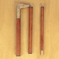 Dog Head Design Shape, Brass Handle Wooden Stylish, Handmade Walking Stick Gift.
