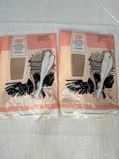 2 Pr Vtg Sears Over the Knee Seamless Nylon Stockings 9.5-10 Beige