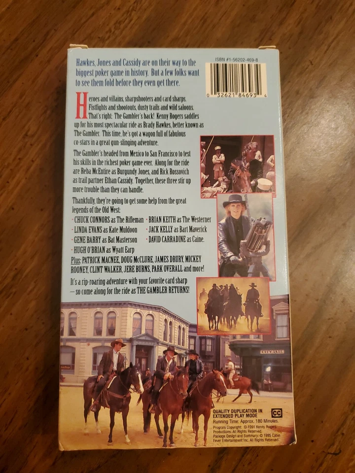 The Gambler Returns The Luck Of The Draw VHS Movie Used Kenny Rogers Reba Foto 2 de 3