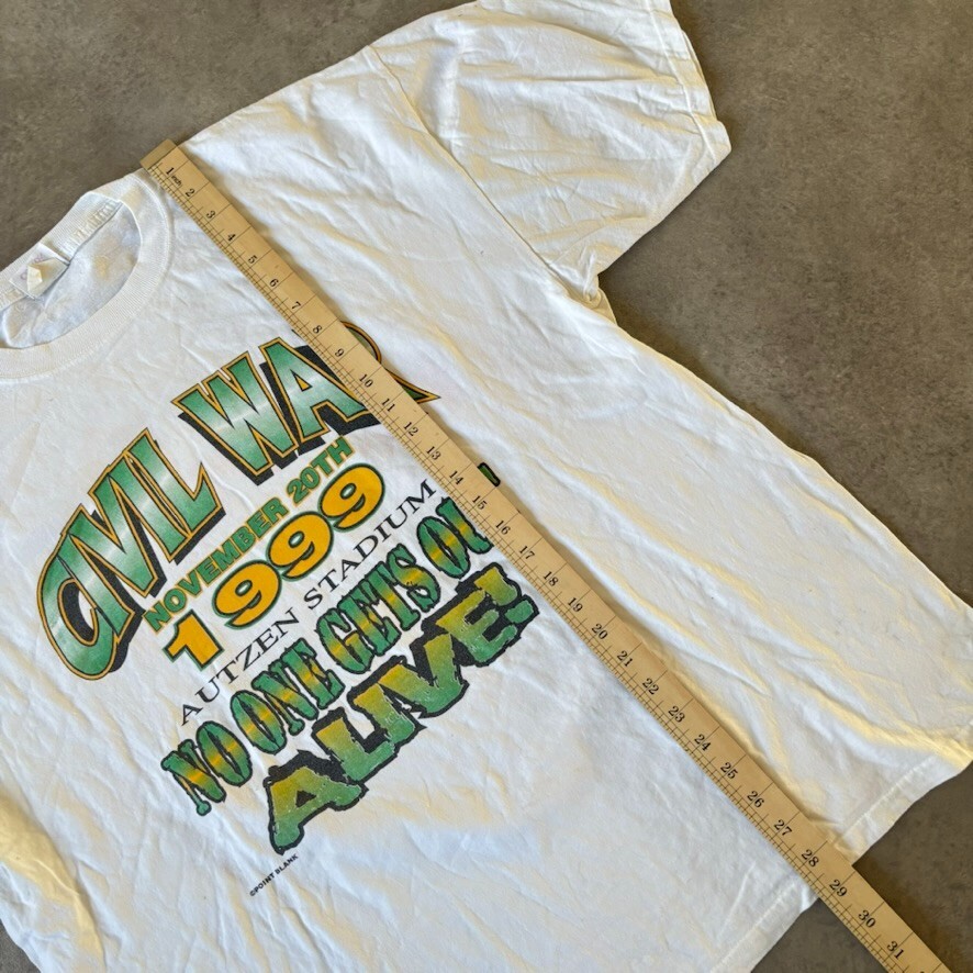 Oregon Ducks VS Beavers T-Shirt Mens XL Civil War Vintage Tee, White image 10