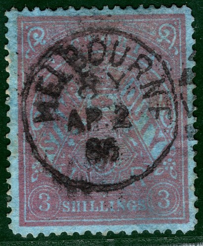 Australia VICTORIA Postal Fiscal SG259 3s (1884) Used 1886 CDS Cat £85+ CBLUE128 - Picture 4 of 6