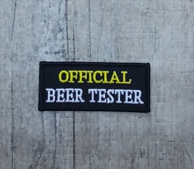 OFFIZIELLER BIERTESTER Bügelbild Patch: Lager Alkohol Wein Black Ale Schnaps Spaß Geschenk