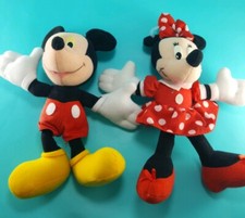 Mickey Minnie Mouse Red polka Dot Dress Plush Stuffed Disney Plastic Eyes 9.5"