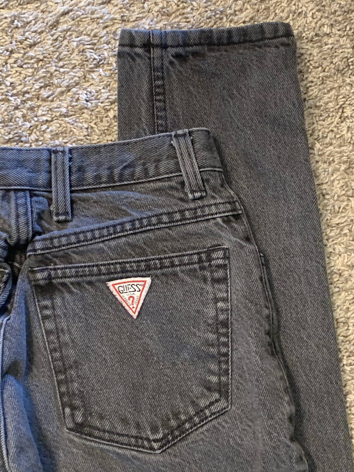 Vintage USA 90s Guess by Georges Marciano Womans Size 26 Faded Black Jeans image 6