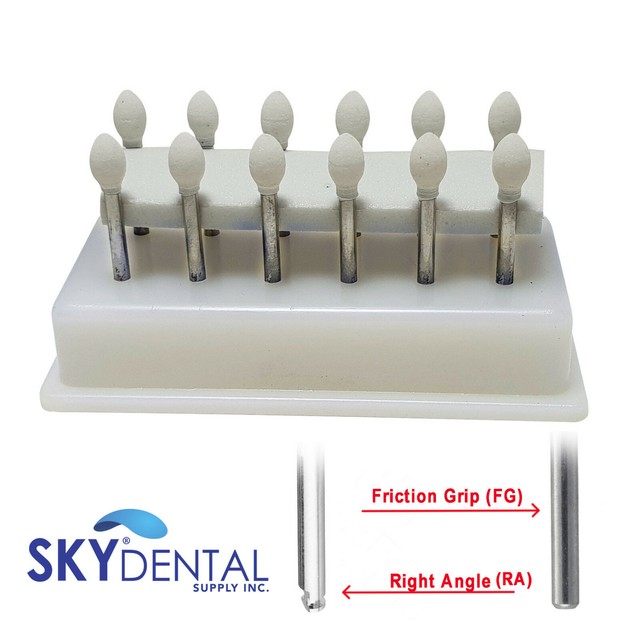 Flame Cone Round Mounted Stone Dental Polishing Burs FG / RA Abrasion
